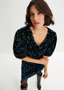 bonprix Paillettenkleid, schwarz, Gr.44/46 (L), Feminines Kleid mit hochwertigen Pailletten, aus Samt