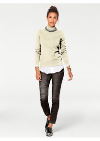 Rollkragenpullover Heine "Rollkragen-Pullover", Damen, Gr. 50, wei&szlig; (sanftes wei&szlig;), 100% Baumwolle, unifarben, Pullover Rollkragenpullover