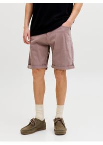 Jack & Jones Shorts JACK & JONES "JPSTRICK DYLAN ORIGINAL SHORTS", Damen, Gr. XS, N-Gr, twilight mauve, Web, Obermaterial: 98% Baumwolle, 2% Elasthan, unifarben, regular fit knielang, Hosen Shorts