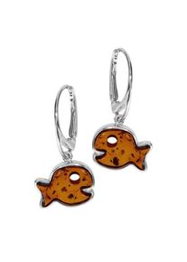 Paar Ohrh&auml;nger OSTSEE-SCHMUCK "OSTSEE-SCHMUCK Ohrh&auml;nger Fisch Ohrh&auml;nger Fisch", wei&szlig; (wei&szlig;, neutral), Ohrringe, Damen, 30 x 15mm, Silber 925 (Sterlingsilber), Paar Ohrh&auml;nger