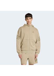 Kapuzensweatjacke adidas Sportswear "FUTURE ICONS 3-STREIFEN", Herren, Gr. L, wonder cargo, Obermaterial: 67% Polyester, 33% Baumwolle, angesetztes B&uuml;ndchen, Sweatjacken Kapuzensweatjacke