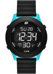 Chronograph Skechers "ROSENCRANS", schwarz (schwarz, t&uuml;rkisfarben), Armbanduhren, Herren, Chronograph, Quarzuhr, Armbanduhr, Herrenuhr, Silikonarmband, digital, Wochentag