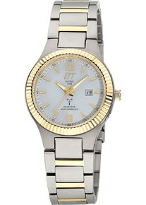 Funkuhr ETT "Everest Lady", silber (silberfarben, goldfarben, grau), Armbanduhren, Damen, Funkuhr, Armbanduhr, Solar, Damenuhr, analog, automatischer Kalender, Tag