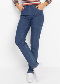 bonprix Straight Jeans Mid Waist (2er Pack), blau, Gr.54, Bequeme Stretchhose mit elastischem Gummibund und geradem Bein, dunkelblau denim: 82% Baumwolle