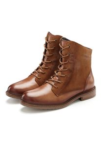 Stiefelette Lascana "Boots, Lederschuhe", Damen, Gr. 39, camelfarben, Obermaterial: 100% Rindsleder. Decksohle: 100% Schafsleder. Futter: 100% Schafsleder. Laufsohle: 100% Synthetik, unifarben, Schuhe Stiefelette, aus Leder