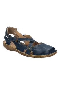 Sandale Josef Seibel "Rosalie 13", Damen, Gr. 37, blau (ocean), Leder, used, Schuhe Sandale, Sommerschuh, Sandalette, Riemchensandale, im Used-Look