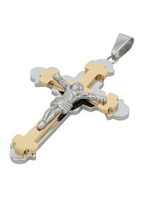 Adelia&acute;s Kettenanh&auml;nger ADELIA&acute;S "Unisex Anh&auml;nger &iquest; Kreuzanh&auml;nger aus Edelstahl", braun, Schmuckanh&auml;nger, Damen, Edelstahl, Kettenanh&auml;nger