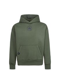 Kapuzensweatshirt Converse "f&uuml;r Kinder", M&auml;dchen, Gr. 128, gr&uuml;n (khaki), Sweatware, Obermaterial: 100% Polyester, unifarben, elastischer Bund, Sweatshirts Kapuzensweatshirt, mit Kapuze, mit K&auml;ngurutasche, sportlicher Stil