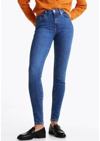 Skinny-fit-Jeans Tommy Hilfiger "HERITAGE COMO SKINNY RW", Damen, Gr. 33, L&auml;nge 32, blau (nos mid blau), Denim/Jeans, Obermaterial: 95% Baumwolle, 4% Elastomultiester, 1% Elasthan, unifarben, figurbetont lang, Jeans Skinny-fit-Jeans, mit Tommy Hilfiger Logo-Badge, 5-Pocket-Stil
