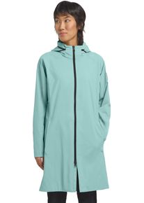 Trenchcoat Jack Wolfskin "WELLSEE COAT W", Damen, Gr. M (38/40), gr&uuml;n (soft, jade), Obermaterial: 100% Polyamid. Futter: 100% Polyester, M&auml;ntel Trenchcoat