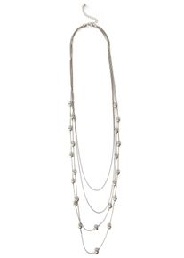 Lange Kette Firetti "Kugeln, 4-reihig", grau (metallfarben), Halsketten, Damen, Metall, L: 73, Lange Kette