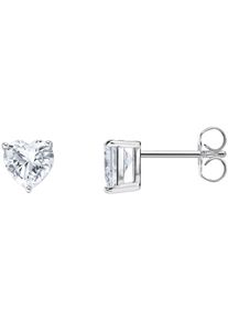 Paar Ohrstecker Thomas Sabo "Schmuck Silber 925 Ohrringe in Herzform", silber (silberfarben, kristallwei&szlig;, kristallwei&szlig;), Ohrringe, Damen, Silber 925 (recycelt), Paar Ohrstecker, mit Zirkonia (synth.)