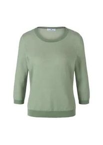 Rundhals-Pullover aus 100% SUPIMA&reg;-Baumwolle Peter Hahn gr&uuml;n, 44