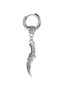Single-Creole Firetti "Schmuck Geschenk Ohrschmuck einzeln Dolch", schwarz (edelstahlfarben, schwarz), Ohrringe, Herren, 15,3mm, Edelstahl, Einh&auml;nger abnehmbar