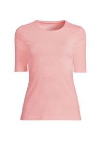 LANDS' END Shirt aus Baumwolle/Modal-Mix mit ellbogenlangen &Auml;rmeln und Rundausschnitt, Damen,  Pink, Baumwolle Modal, by Lands' End