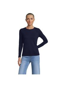 LANDS' END Supima-Shirt, Langarm, Damen,  Blau, Baumwolle, by Lands' End
