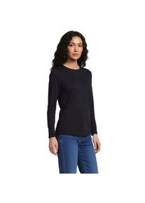 LANDS' END Supima-Shirt, Langarm, Damen,  Schwarz, Baumwolle, by Lands' End