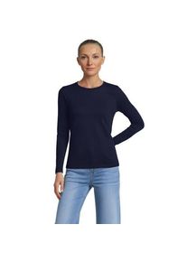 LANDS' END Supima-Shirt, Langarm, Damen,  Blau, Baumwolle, by Lands' End
