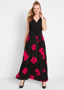 bonprix 2-in-1 Umstands- und Stillkleid aus Viskose-Jersey, schwarz, Gr.48/50 (XL), Maxi-Umstandskleid mit Blumenprint und Stillfunktion