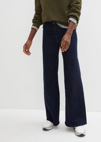bonprix Wide-Leg-Jeans High Waist Bequembund, blau, Gr.56, Jeans mit weitem Bein und Bequembund, 95% Baumwolle