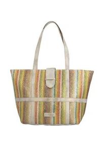 Shopper Remonte, Damen, Gr. B/H/T: 42,5cm x 27cm x 15,5cm, hellbeige multicolor, Textil, mehrfarbig, metallic, Taschen Shopper, Umh&auml;ngetasche, Schultertasche mit Rei&szlig;verschluss