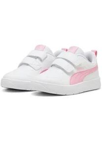 Sneaker Puma "COURTFLEX V3 V PS", Damen, Gr. 28, Puma wei&szlig;, pink lila, Synthetik, Schuhe Sneaker, mit sportlichem Design, mit Klettverschluss