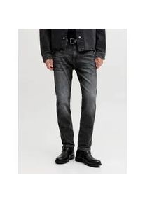 Jack & Jones Regular-fit-Jeans JACK & JONES "JJICLARK JJVINTAGE NOOS", Herren, Gr. 34, L&auml;nge 32, schwarz denim, Denim/Jeans, Obermaterial: 98% Baumwolle, 2% Elasthan, Abriebeffekte, regular fit kn&ouml;chellang, Jeans