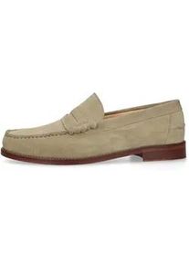 Loafer Henry Stevens "Riley M PL", Damen, Gr. 46, beige, Kalbsvelours, Schuhe Loafer