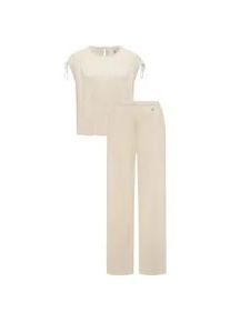 Blusenshirt Ragwear "Verllen Set YOUMODO", Damen, Gr. S (36), ecru, Material: 65% Polyester, 35% Viskose, Basic, weit lang, Rundhals, weit Rollsaum, Shirts Blusenshirt, Set aus langer Hose und T-Shirt