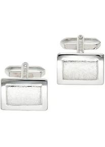 Manschettenkn&ouml;pfe Jobo "eckig rechteckig eismatt 20 mm", silber 925, Manschettenkn&ouml;pfe, Herren, Silber 925 (Sterlingsilber), Gold oder Silber