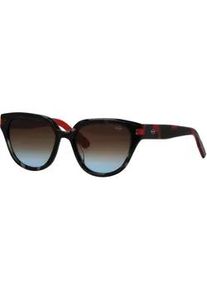 Sonnenbrille MINI EYEWEAR "Modell 746024", Damen, rot, schwarz, gemustert, leicht gl&auml;nzend, Sonnenbrillen Sonnenbrille, Form Panto, Logoschriftzug auf B&uuml;gel, Kunststofffassung