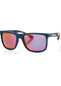 Sonnenbrille Superdry "Modell 996057", Damen, blau, orange, matt, Sonnenbrillen Sonnenbrille, Form Karree/Eckig, Logoschriftzug auf B&uuml;gel, Injectionfassung