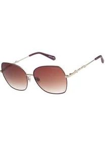 Sonnenbrille Superdry "Modell 995062", Damen, gold, weinrot, metallic, Sonnenbrillen Sonnenbrille, Form Butterfly, Logoschriftzug auf B&uuml;gel, Metallfassung