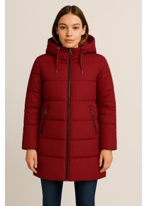 Steppmantel Only "ONLMANNY LONG PUFFER COAT OTW ZL", Damen, Gr. XL, cabernet, Web, Obermaterial: 60% Polyester, 40% Nylon, unifarben, regular fit, hoch geschlossener Ausschnitt, M&auml;ntel Steppmantel