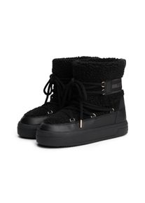 Winterboots Tommy Hilfiger "FAUX SHEARLING SNOWBOOT", Damen, Gr. 37, schwarz, Lederimitat, Textil, unifarben, Schuhe Winterboots, Winterstiefelette, Outdoorschuh mit aufgesetzter Schn&uuml;rung