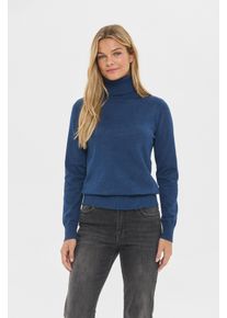 Rollkragenpullover Saint Tropez "J2046, MilaSZ Rollneck", Damen, Gr. S, pageant blau melange, Strick, Obermaterial: 80% Viskose, 20% Polyacryl, meliert, normal normal, Rundhals, Rippb&uuml;ndchen, Pullover Rollkragenpullover, Viskosemischung, Classic fit