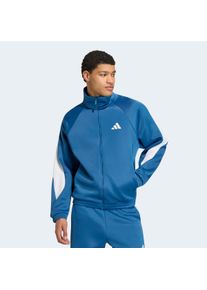 Rollkragenpullover adidas Sportswear "STADIUM", Herren, Gr. S, dusky petrol, wei&szlig;, ray blau, Obermaterial: 67% Polyester, 33% Baumwolle, Pullover Rollkragenpullover, aus Polyester und Baumwolle, mit Rollkragen, lockere Passform