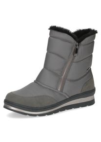 Snowboots Caprice, Damen, Gr. 40, grau, Synthetik, Schuhe Snowboots, Keilabsatz, Outdoorboots, Kurzstiefel mit Fellimitat am Schaftrand