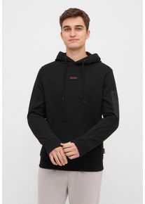 Kapuzensweatshirt Bench. "RUDYARD", Herren, Gr. 48, schwarz, Sweatware, Obermaterial: 60% Baumwolle, 40% Polyester, unifarben, Rippb&uuml;ndchen, Sweatshirts Kapuzensweatshirt