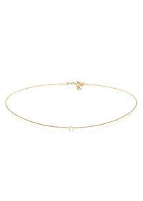 Choker Elli "Halskette Basic Stern Astro Choker 925 Sterling Silber" Gr. 36, gold, Halsketten, Damen, ohne Stein, Silber 925 (Sterlingsilber), Choker