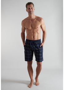 Pyjamahose Bugatti, Herren, Gr. 48, N-Gr, blau, dunkel, karo, Single Jersey, Obermaterial: 100% Baumwolle, bequem kurz, Hosen Pyjamahose, kurz, kariert, bequem, weich, mit Kordelzug, Baumwolle