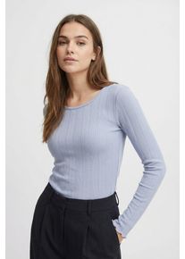 Langarmshirt Only "ONLTENNA O-NECK L/S TOP JRS NOOS", Damen, Gr. L, soft chambray, Jersey, Obermaterial: 50% Baumwolle, 50% Polyester, unifarben, regular fit normal, Rundhals, Shirts Langarmshirt, Topseller