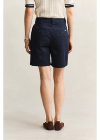 Chinoshorts Gant "CHINO", Damen, Gr. 46, N-Gr, evening blau, Web, Obermaterial: 98% Baumwolle, 2% Elasthan, unifarben, regular fit kurz, Hosen Chinoshorts, Regular fit mit praktischen Taschen