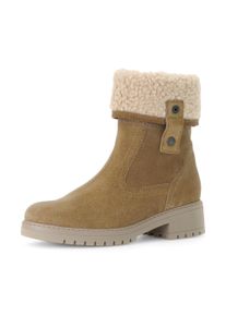 Winterboots Gabor "GENUA", Damen, Gr. 39, hellbraun, Textil, Veloursleder, Schuhe Winterboots, Blockabsatz, Winterstiefelette, mit Rei&szlig;verschluss, G-Weite