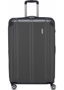 Hartschalen-Trolley Travelite "CITY Reisekoffer Hartschale", Damen, Gr. 113 l, grau (anthrazit), ABS, matt, unifarben, Basic, Koffer Hartschalen-Trolley, mit TSA-Schloss, 4 Rollen, robustes ABS Reisegep&auml;ck