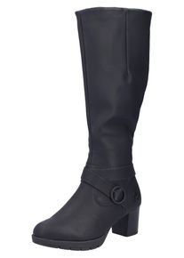 Stiefel Rieker, Damen, Gr. 36, Varioschaft, schwarz, Lederimitat, unifarben, Schuhe Stiefel, Langschaftstiefel, Blockabsatz,mit Rei&szlig;verschluss hinten-schmale Form