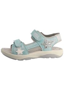 Sandale Lurchi "Fia 1", M&auml;dchen, Gr. 30, t&uuml;rkis, Textil, Veloursleder, Schuhe Sandale, Klettschuh mit Glitter, Gr&ouml;&szlig;enschablone zum Download