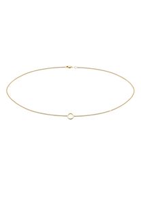 Kette mit Anh&auml;nger Elli Premium "Halskette Choker Kreis 375 Gelbgold" Gr. 40, gold, Halsketten, Damen, ohne Stein, Gelbgold 375, Kette mit Anh&auml;nger