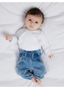 Regular-fit-Jeans name it "NBFROSE R FRILL JEANS 1550-TO NOOS", M&auml;dchen, Gr. 50, N-Gr, blau (medium blau denim), Denim/Jeans, Obermaterial: 57% Lyocell, 31% Polyester, 10% Viskose, 2% Elasthan, Abriebeffekte, relaxed fit, Jeans Regular-fit-Jeans