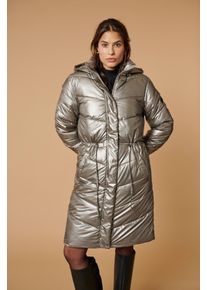 Steppmantel ZABAIONE "Jacket Fa44ncy", Damen, Gr. L, silber (platin), Web, Obermaterial: 100% Polyester, gl&auml;nzend, unifarben, kniefrei, Rippb&uuml;ndchen, M&auml;ntel Steppmantel, im Glanz-Look